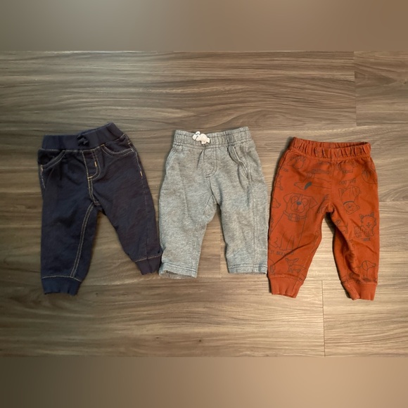 Carter's Baby Boy Joggers and pants- Navy, Gray, and Orange size 9M - Picture 1 of 4